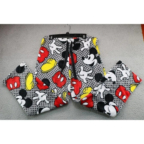 Women's Disney Mickey Mouse Fluffy Pajama Pants-Size Large-100% Polyester - Picture 6 of 7